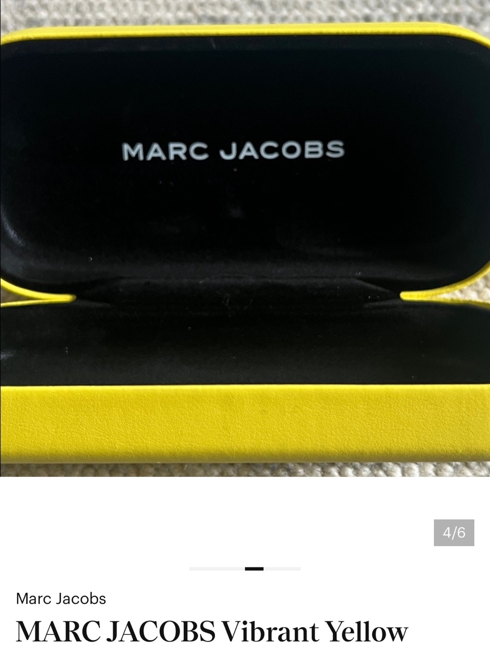 Marc Jacobs Yellow Sunglasses Case with cleaning cloth! - Picture 5 of 7